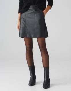 Damen OPUS Röcke^Lederrock Relvina Edgy Schwarz Online Bestellen