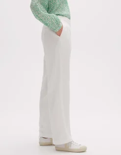 Damen OPUS Hosen^Leinenhose Milis Weiß Online Bestellen