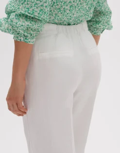 Damen OPUS Hosen^Leinenhose Milis Weiß Online Bestellen