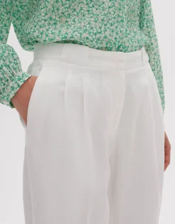 Damen OPUS Hosen^Leinenhose Milis Weiß Online Bestellen