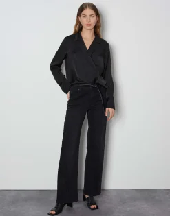 Damen OPUS Jeans^Long Flared Jeans Carie Line Schwarz Online Bestellen