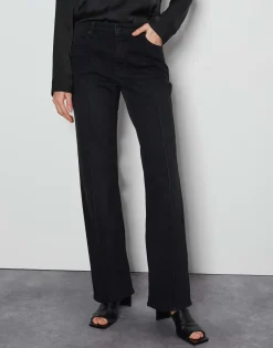 Damen OPUS Jeans^Long Flared Jeans Carie Line Schwarz Online Bestellen