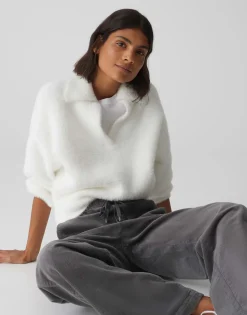 Damen OPUS Strick^Oversize Pullover Posson Weiß Online Bestellen