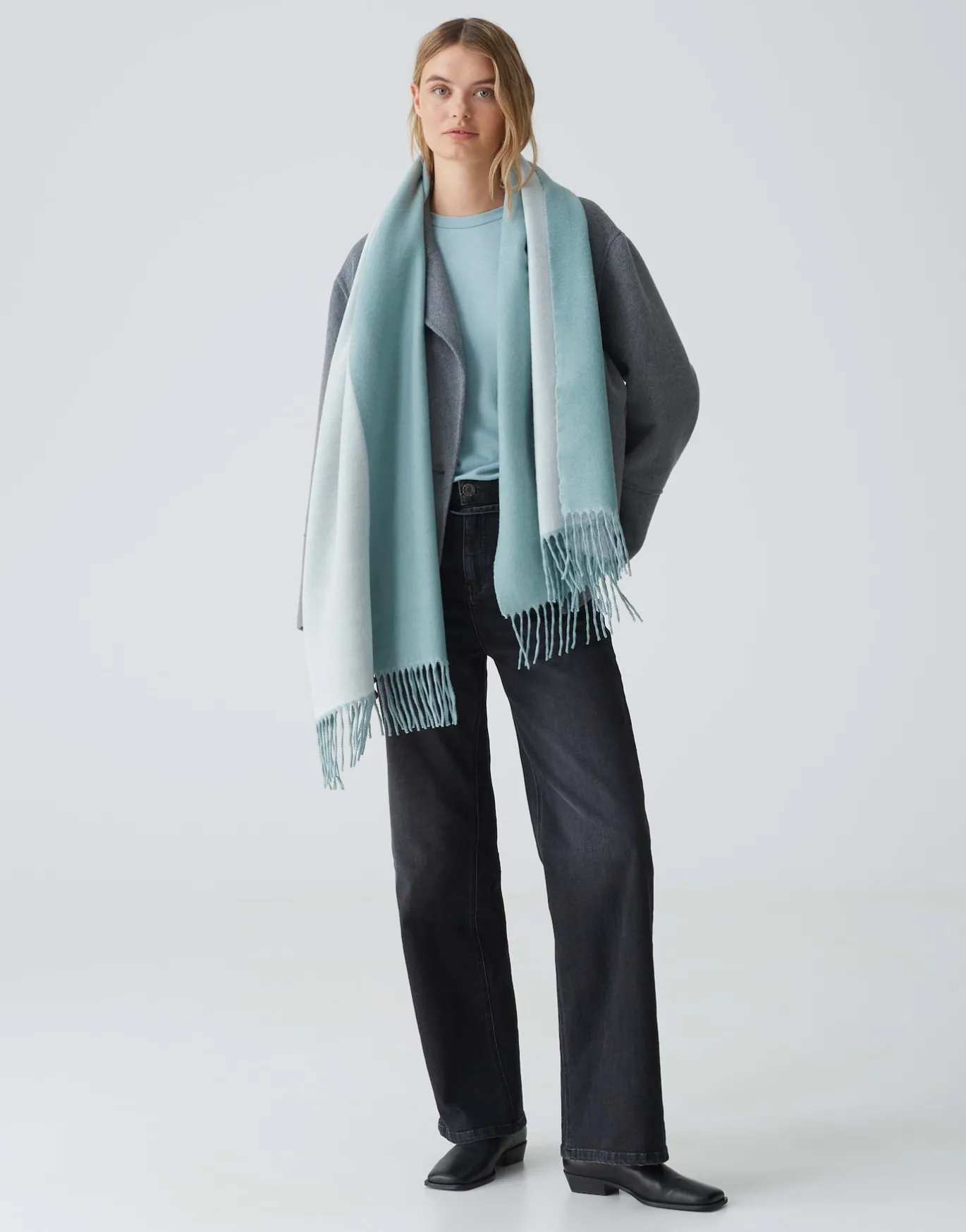 Damen OPUS Accessoires^Oversize Schal Atopa Scarf Blau Online Bestellen