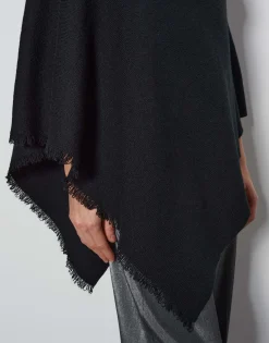 Damen OPUS Strick | Accessoires^Poncho Babiene Cape Schwarz Online Bestellen