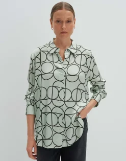 Damen OPUS Blusen^Printbluse Zeline Grün Online Bestellen