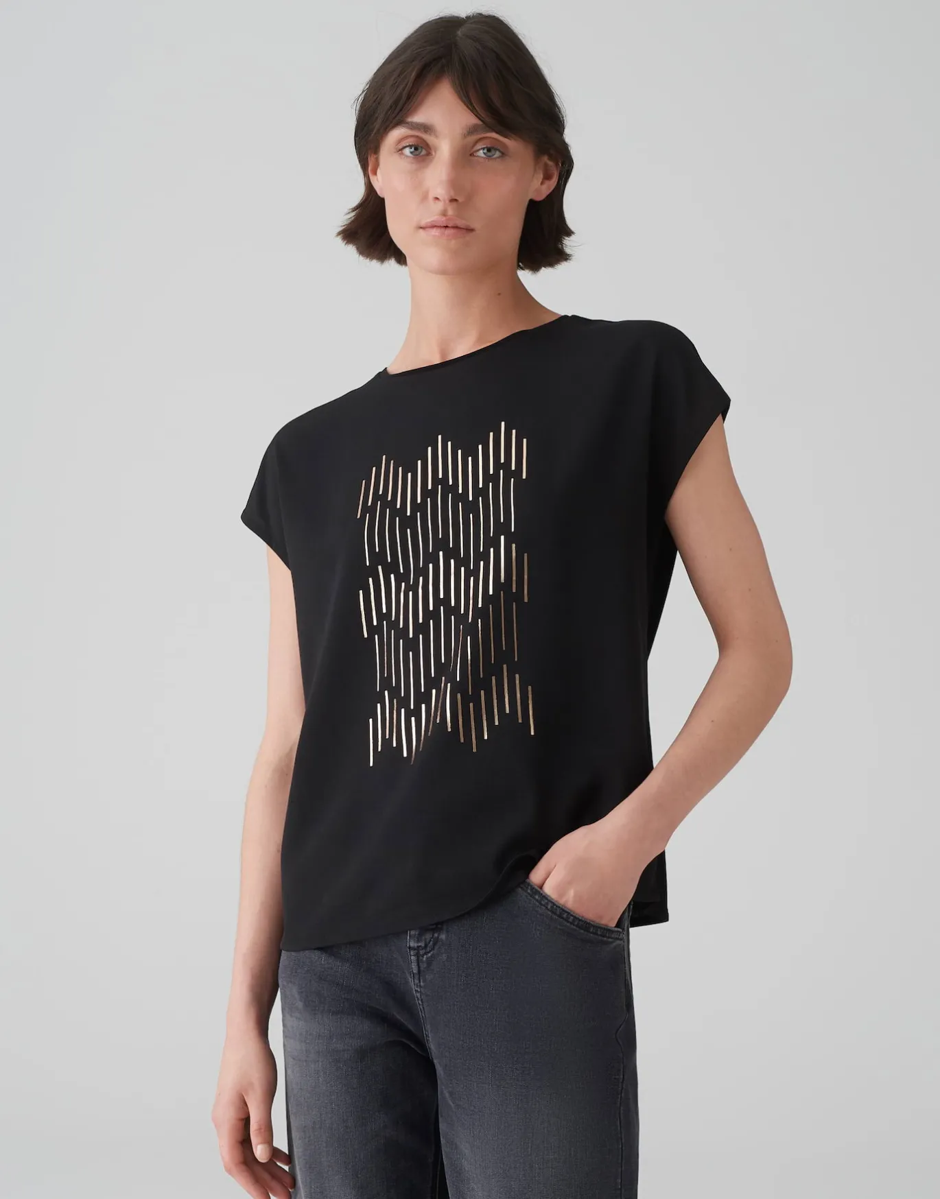 Damen OPUS Shirts^Print-Shirt Setro Print Schwarz Online Bestellen