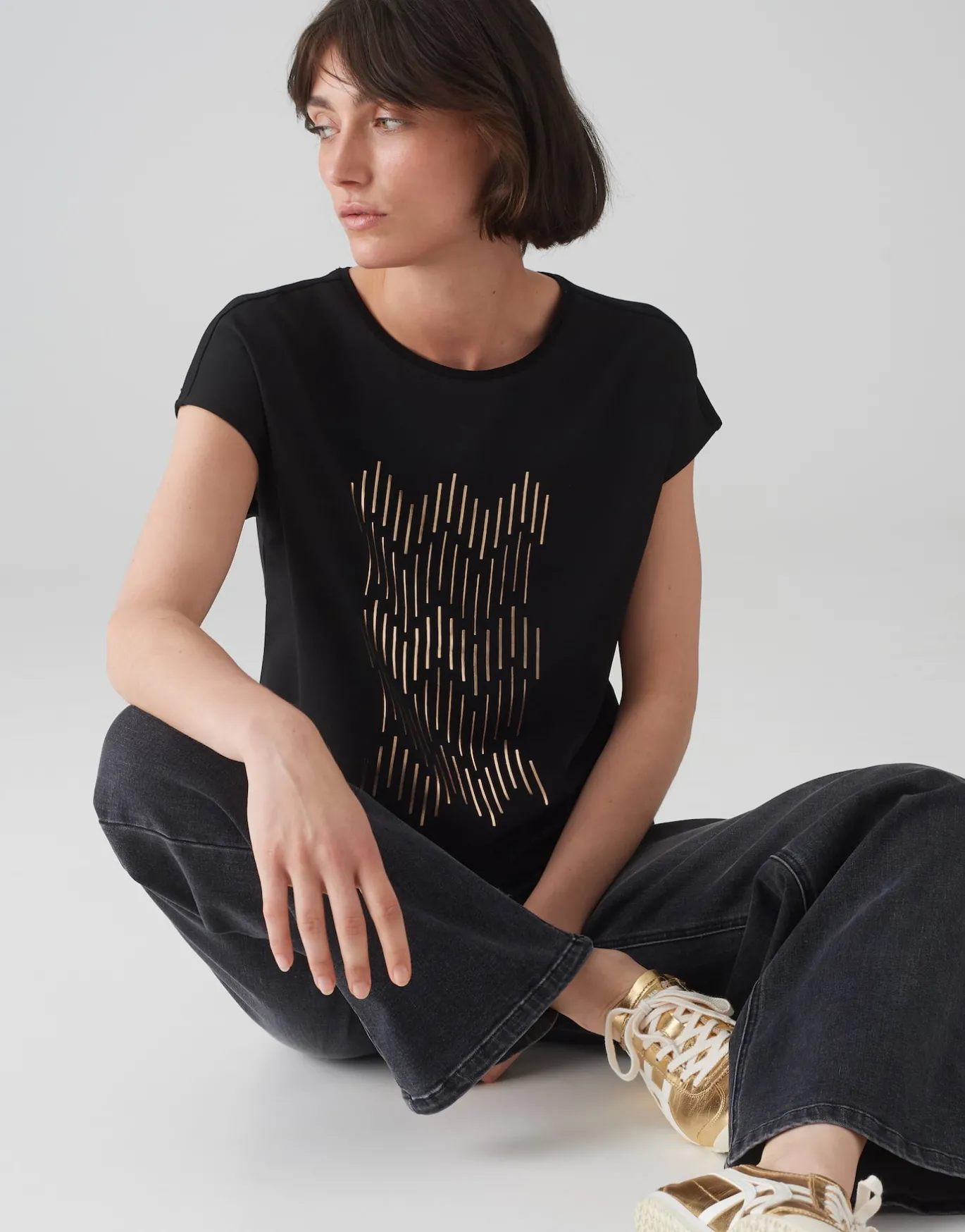 Damen OPUS Shirts^Print-Shirt Setro Print Schwarz Online Bestellen