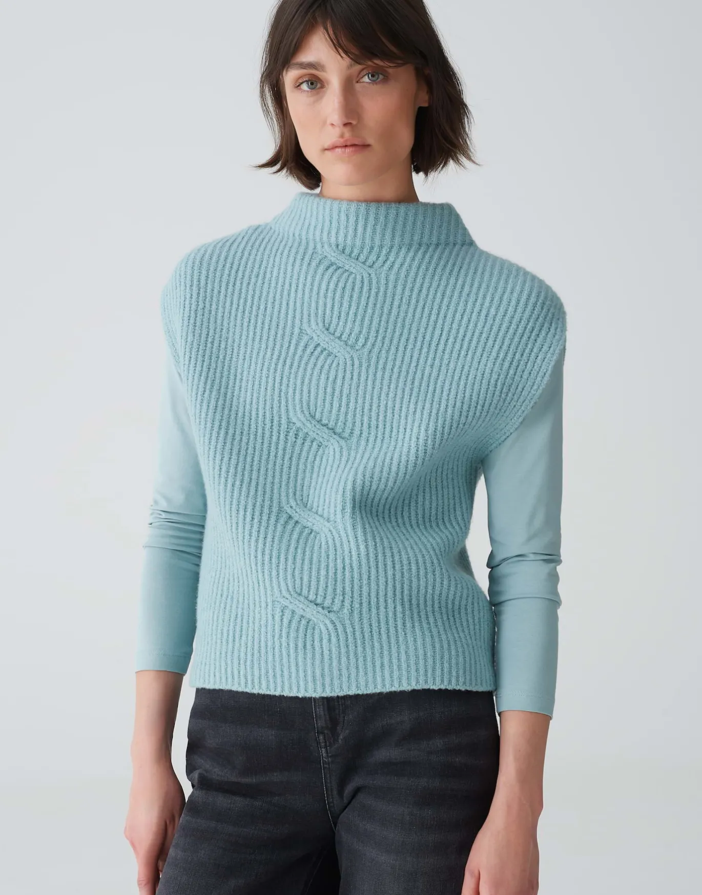 Damen OPUS Strick^Pullunder Pipeti Blau Online Bestellen