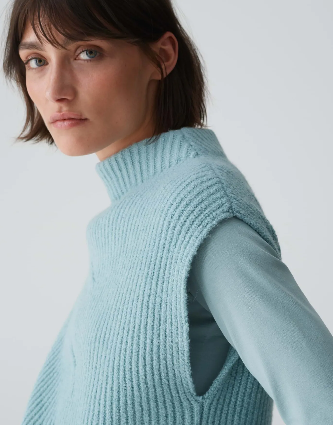 Damen OPUS Strick^Pullunder Pipeti Blau Online Bestellen