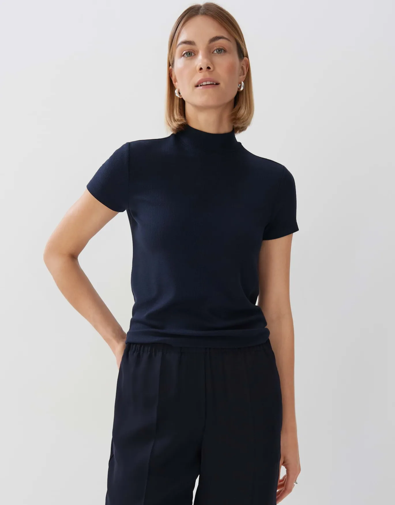 Damen OPUS Shirts^Rippshirt Karlusia Blau Online Bestellen