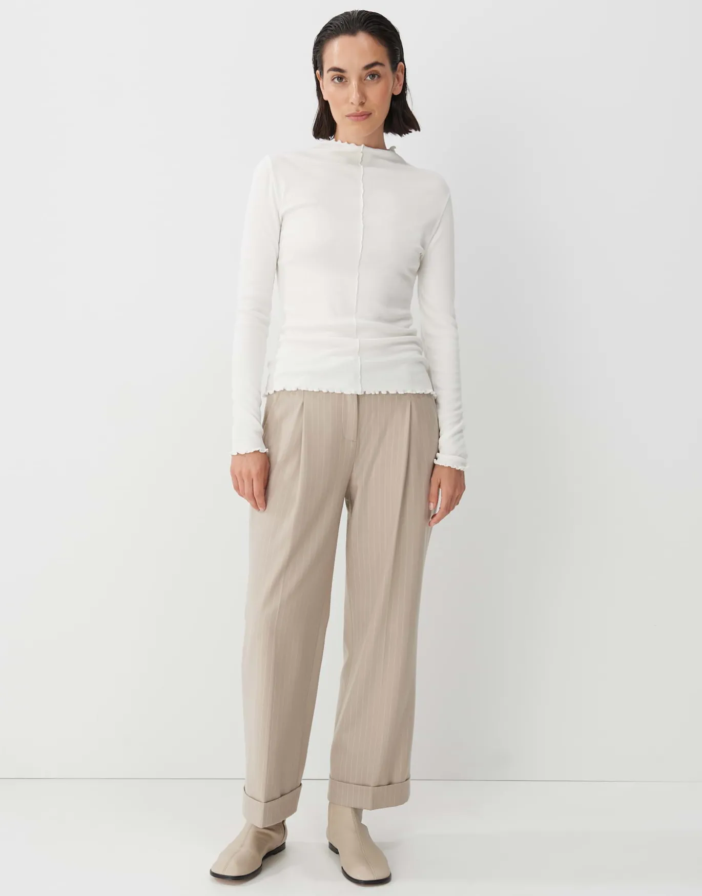 Damen OPUS Shirts^Rippshirt Karrie Weiß Online Bestellen