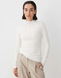 Damen OPUS Shirts^Rippshirt Karrie Weiß Online Bestellen