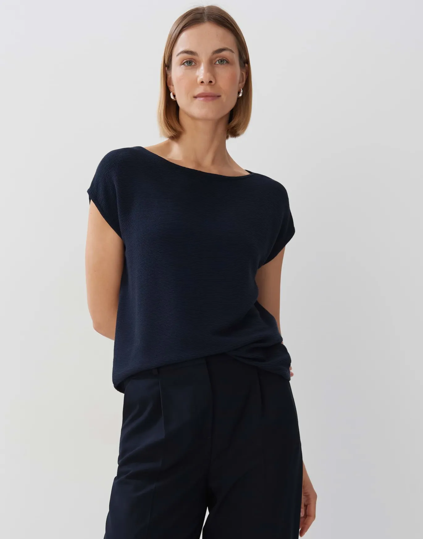 Damen OPUS Shirts^Rippshirt Kayuki Blau Online Bestellen