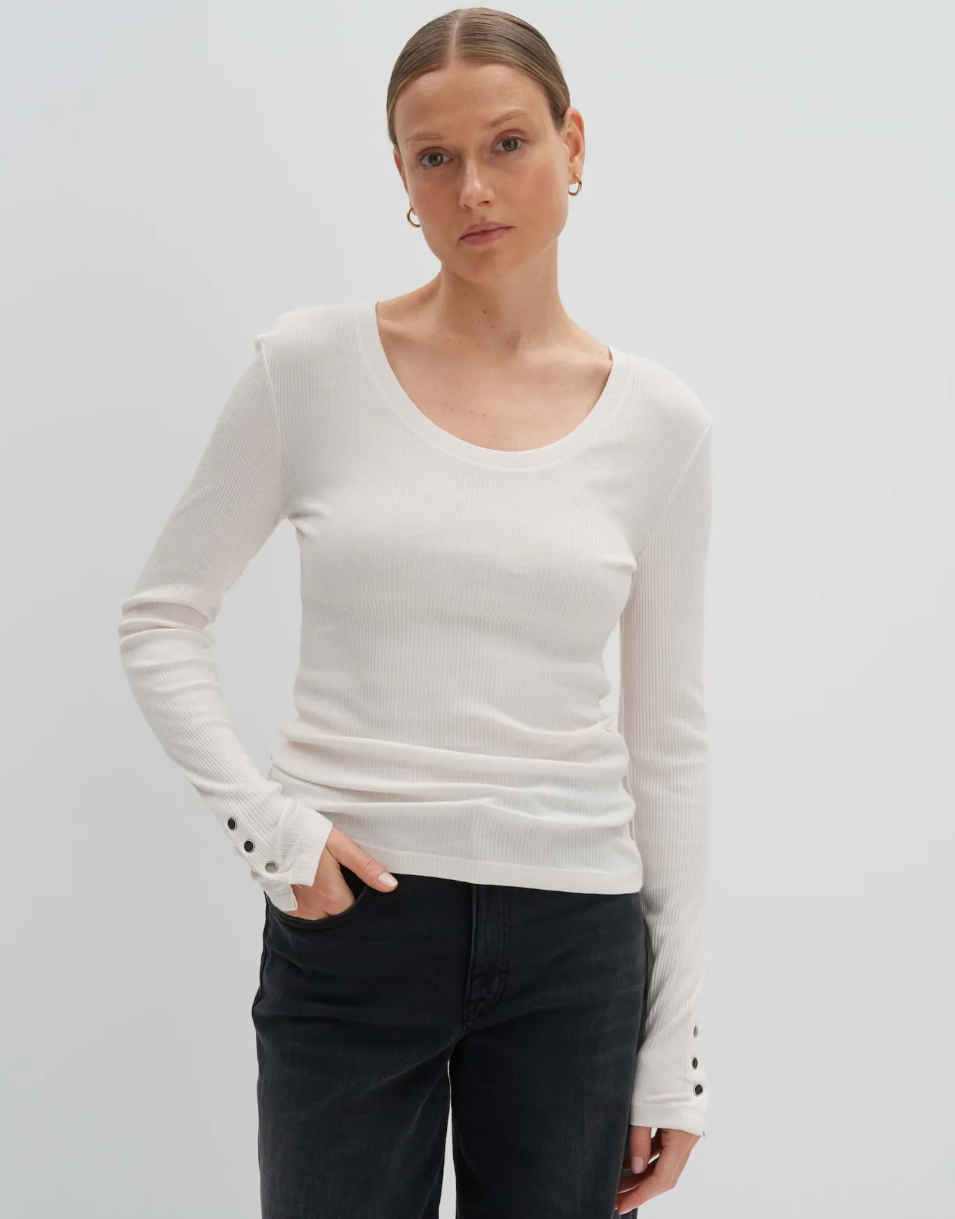 Damen OPUS Shirts^Rippshirt Kelanie Weiß Online Bestellen