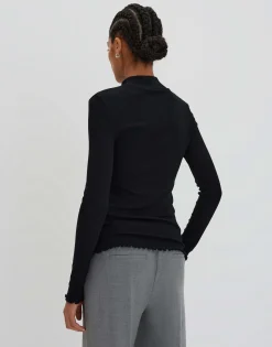 Damen OPUS Basics | Shirts^Rippshirt Kinara Schwarz Online Bestellen