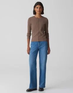 Damen OPUS Basics | Shirts^Rippshirt Sadalie Braun Online Bestellen