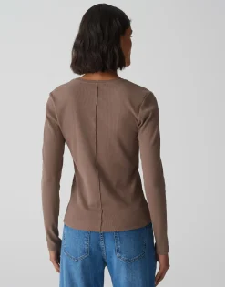 Damen OPUS Basics | Shirts^Rippshirt Sadalie Braun Online Bestellen