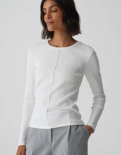 Damen OPUS Basics | Shirts^Rippshirt Sadalie Weiß Online Bestellen