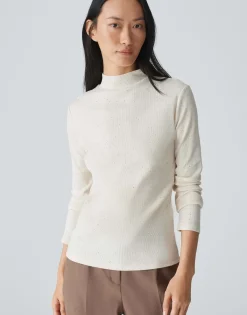 Damen OPUS Shirts^Rippshirt Suhanna Weiß Online Bestellen