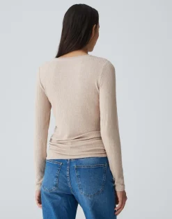 Damen OPUS Shirts^Rippshirt Sulikko Soft Beige Online Bestellen