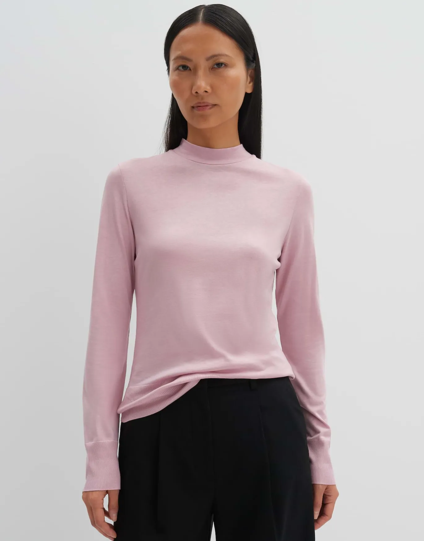 Damen OPUS Basics | Shirts^Rollkragenshirt Karlette Detail Rosé Online Bestellen
