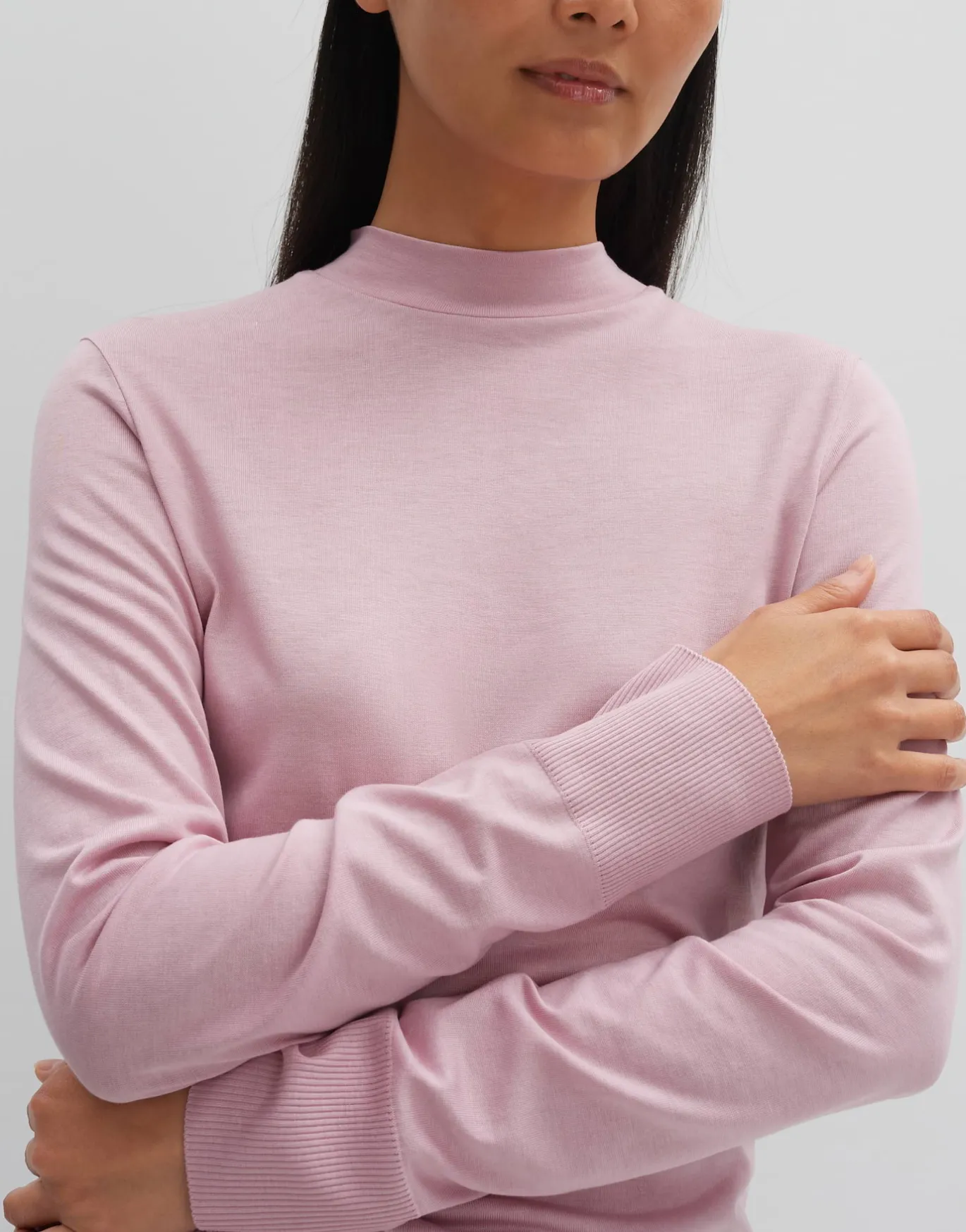 Damen OPUS Basics | Shirts^Rollkragenshirt Karlette Detail Rosé Online Bestellen