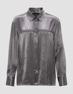 Damen OPUS Blusen^Satinbluse Fenzy Grau Online Bestellen