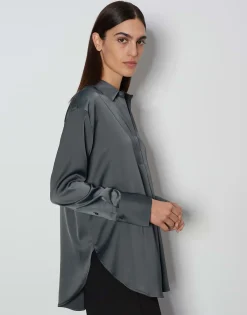 Damen OPUS Blusen^Satinbluse Zanza Grau Online Bestellen