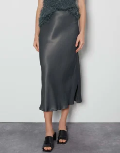 Damen OPUS Röcke^Satinrock Odini Pure Grau Online Bestellen