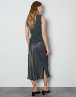 Damen OPUS Röcke^Satinrock Odini Pure Grau Online Bestellen