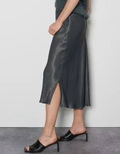 Damen OPUS Röcke^Satinrock Odini Pure Grau Online Bestellen