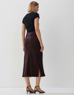 Damen OPUS Röcke^Satinrock Odini Uni Lila Online Bestellen