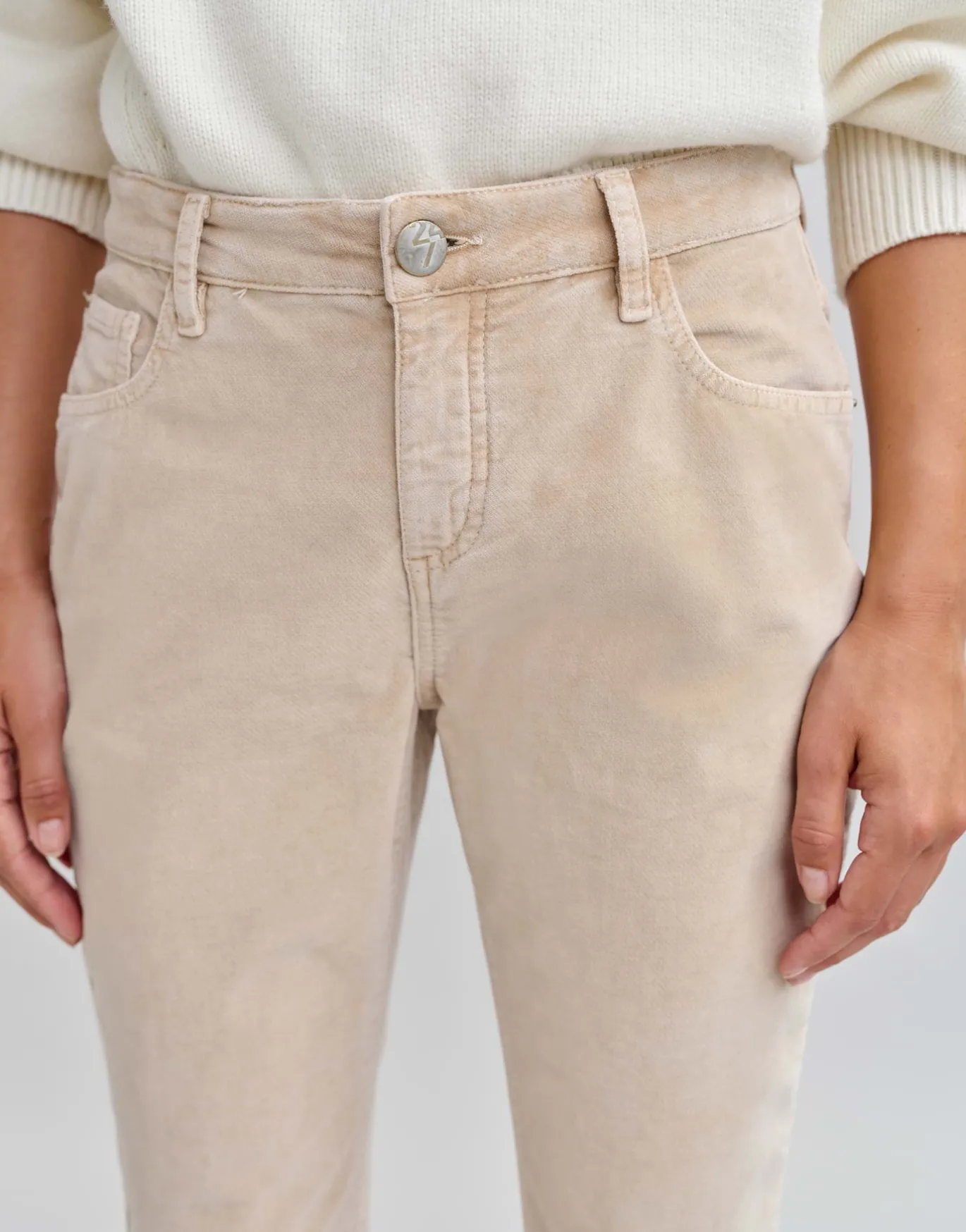 Damen OPUS Jeans^Slim Jeans Evita Glazed Beige Online Bestellen