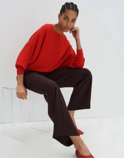 Damen OPUS Strick^Strickpullover Taliya Detail Rot Online Bestellen