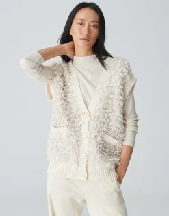 Damen OPUS Strick | Blazer / Westen^Strickweste Deluda Weiß Online Bestellen