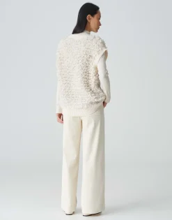 Damen OPUS Strick | Blazer / Westen^Strickweste Deluda Weiß Online Bestellen