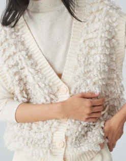 Damen OPUS Strick | Blazer / Westen^Strickweste Deluda Weiß Online Bestellen