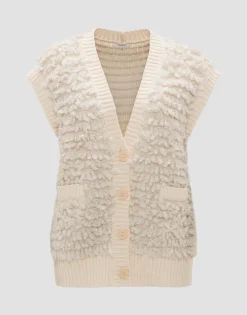 Damen OPUS Strick | Blazer / Westen^Strickweste Deluda Weiß Online Bestellen