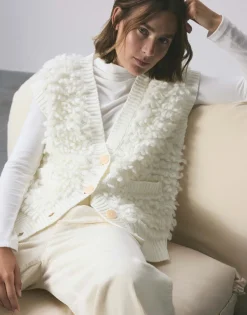 Damen OPUS Strick | Blazer / Westen^Strickweste Deluda Weiß Online Bestellen