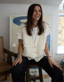 Damen OPUS Strick | Blazer / Westen^Strickweste Deluda Weiß Online Bestellen