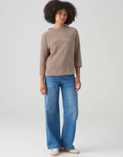 Damen OPUS Sweat^Sweater Gelvet Braun Online Bestellen