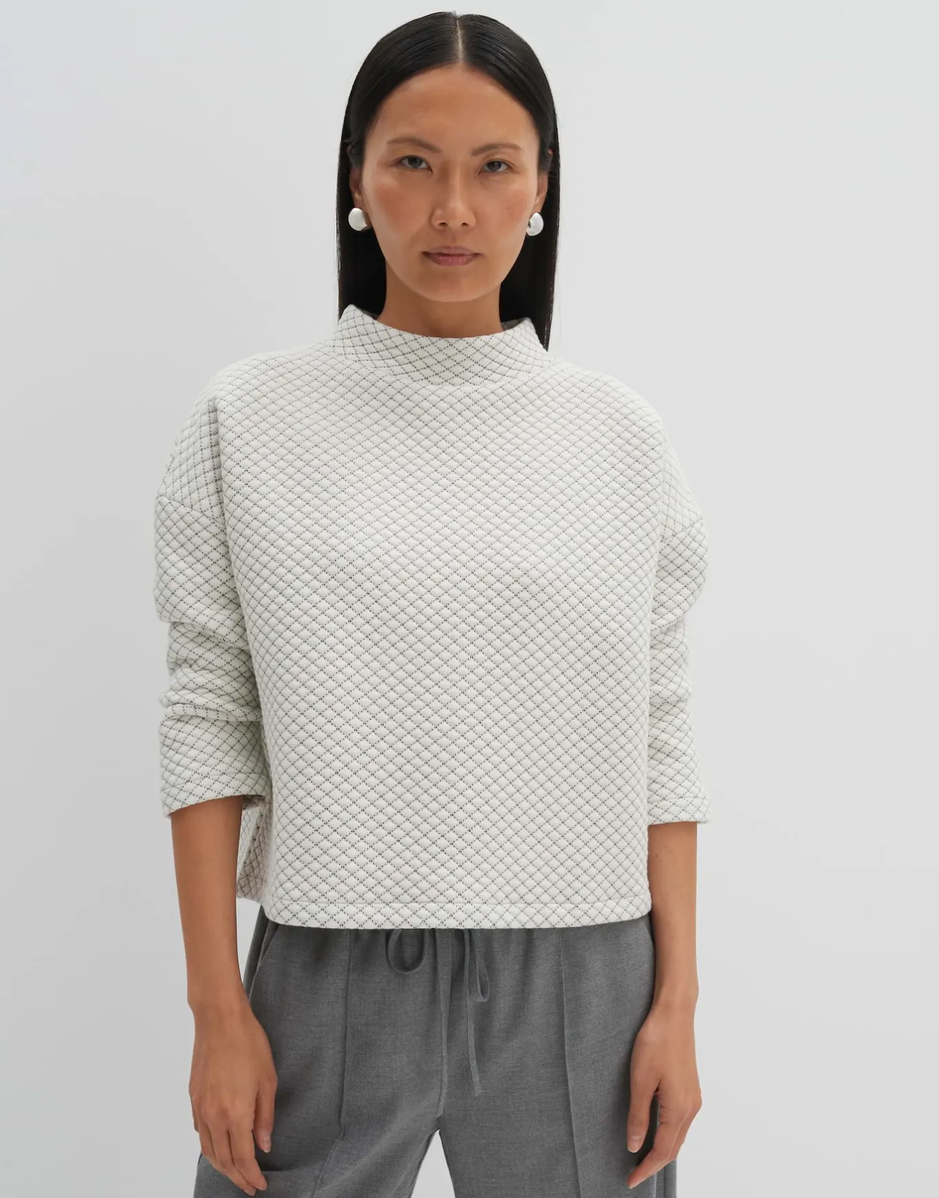 Damen OPUS Sweat^Sweater Ucristal Detail Weiß Online Bestellen