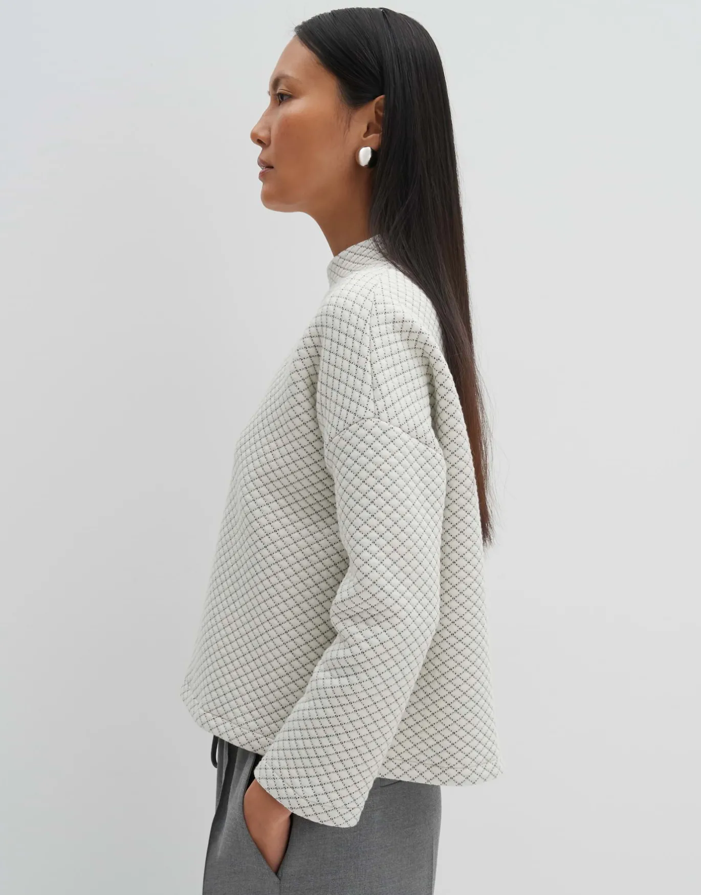 Damen OPUS Sweat^Sweater Ucristal Detail Weiß Online Bestellen