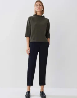 Damen OPUS Sweat^Sweater Unoa Cropped Grün Online Bestellen