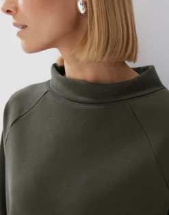 Damen OPUS Sweat^Sweater Unoa Cropped Grün Online Bestellen