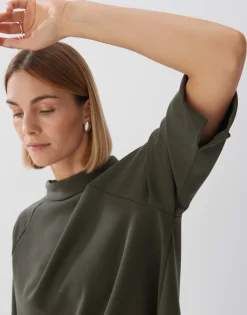 Damen OPUS Sweat^Sweater Unoa Cropped Grün Online Bestellen