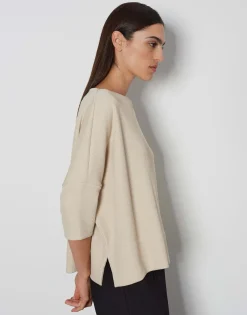 Damen OPUS Sweat^Sweater Ushiny Detail Beige Online Bestellen