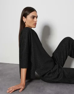 Damen OPUS Sweat^Sweater Ushiny Detail Schwarz Online Bestellen