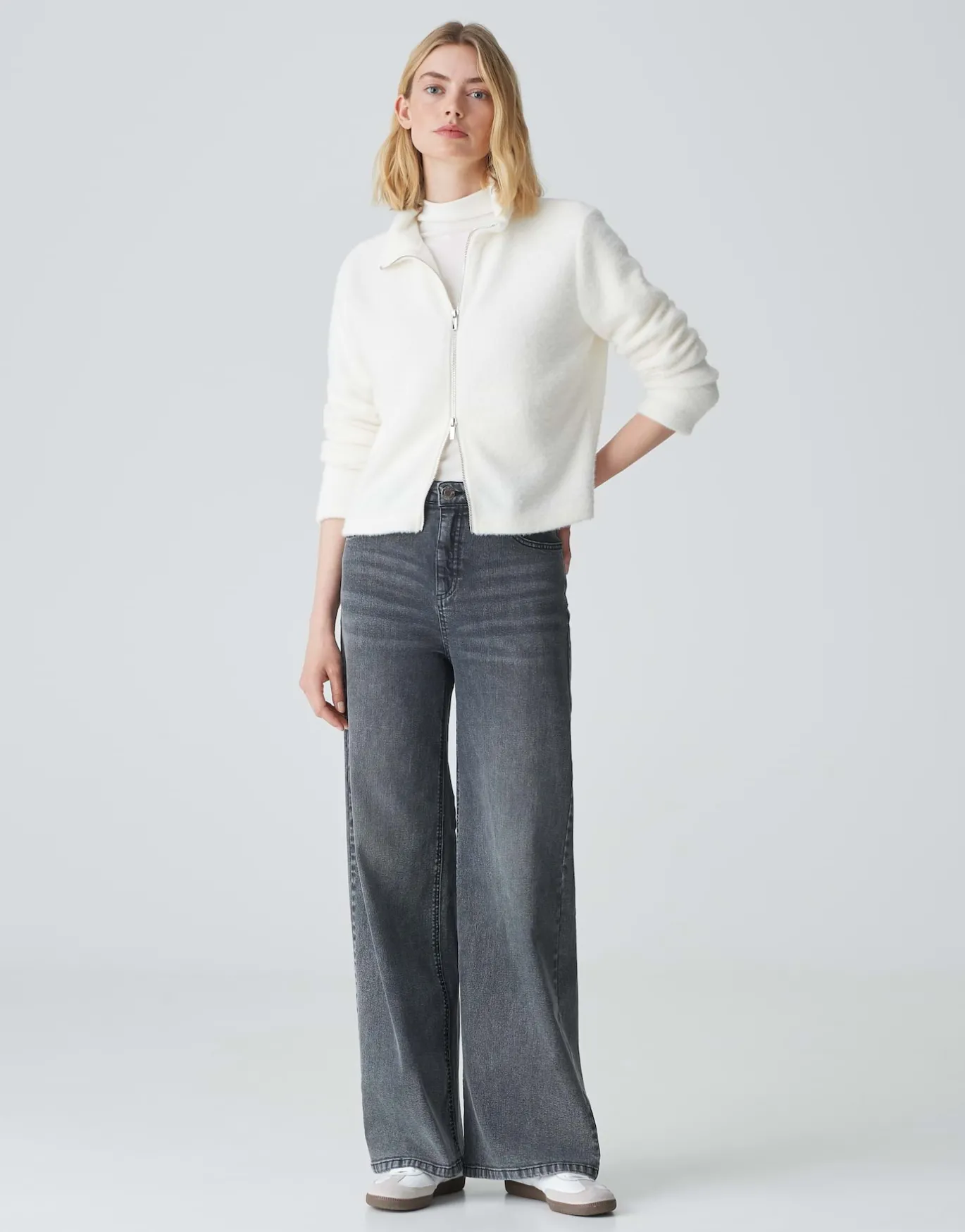 Damen OPUS Sweat^Sweatjacke Gihara Weiß Online Bestellen